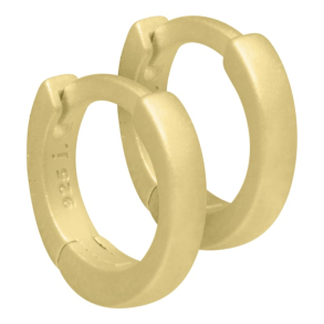 Mai, 10 mm. creoler i sandblst forgyldt sterling slv med klikls