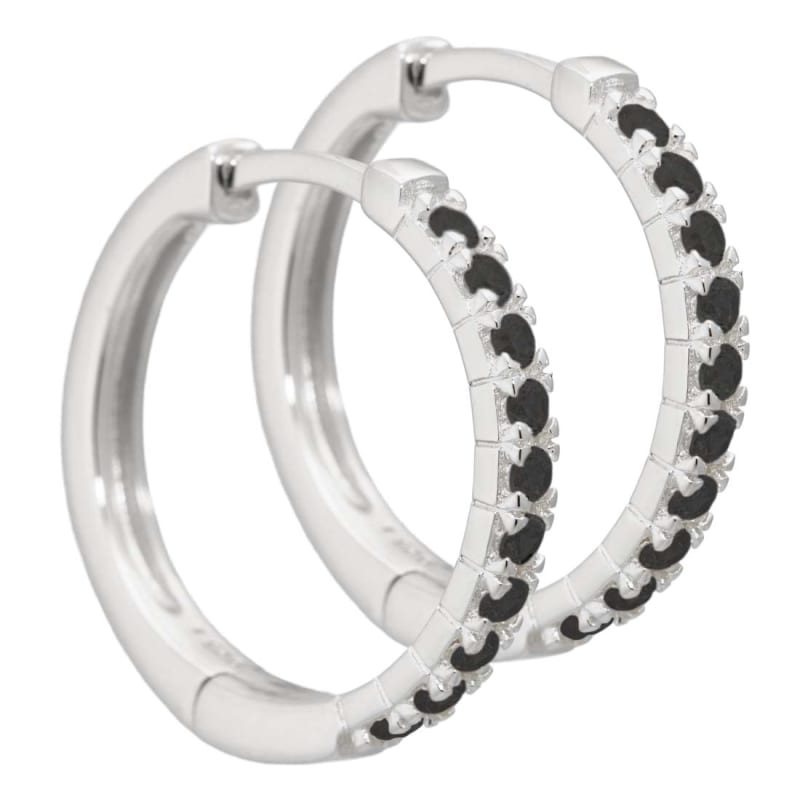 Black Darling 20 Mm. Hoops | Silver